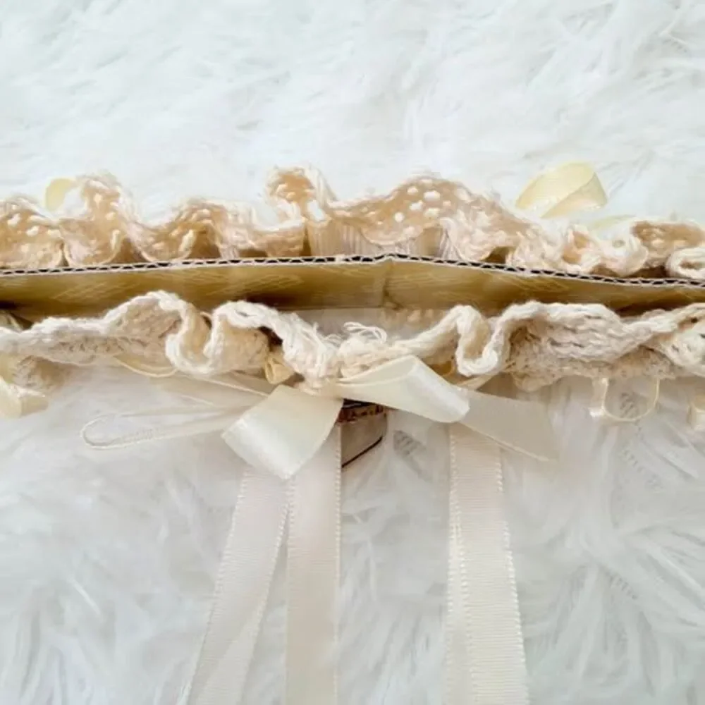 Ivory Lace Bridal Garter Wedding Garter Heart Charm Keepsake